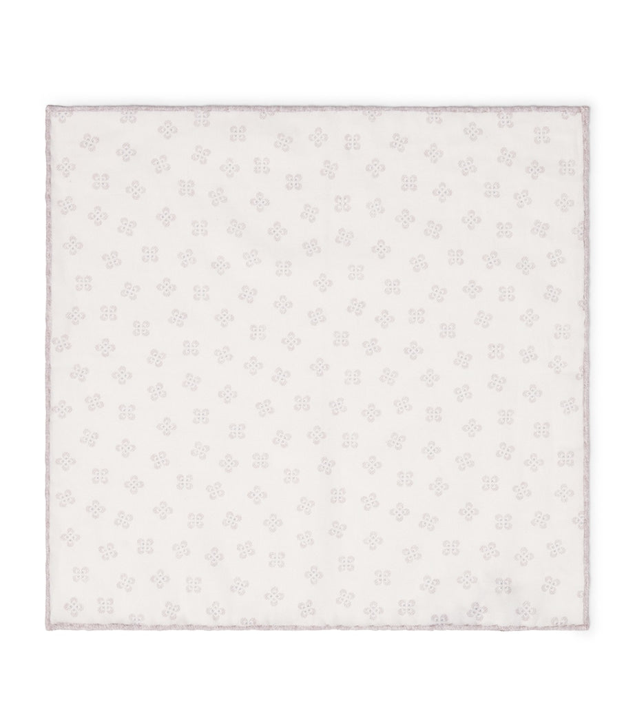 Eleventy cotton-wool pocket square geometric pattern - British product