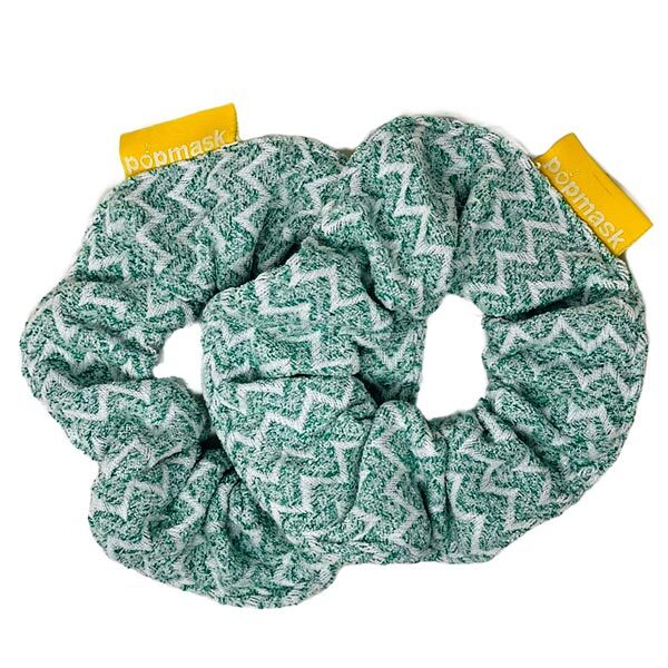 Popmask 2 Microfiber Hair Scrunchies - Green