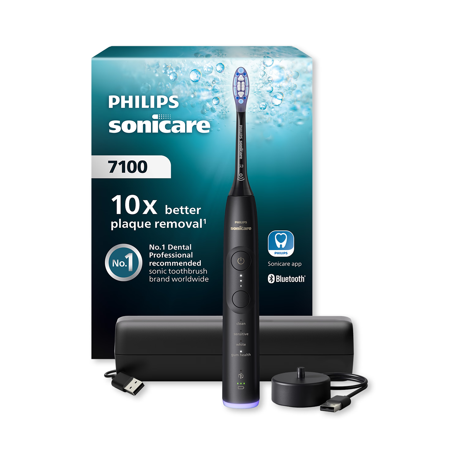 Philips Sonicare 7100 toothbrush black with charging case - British product