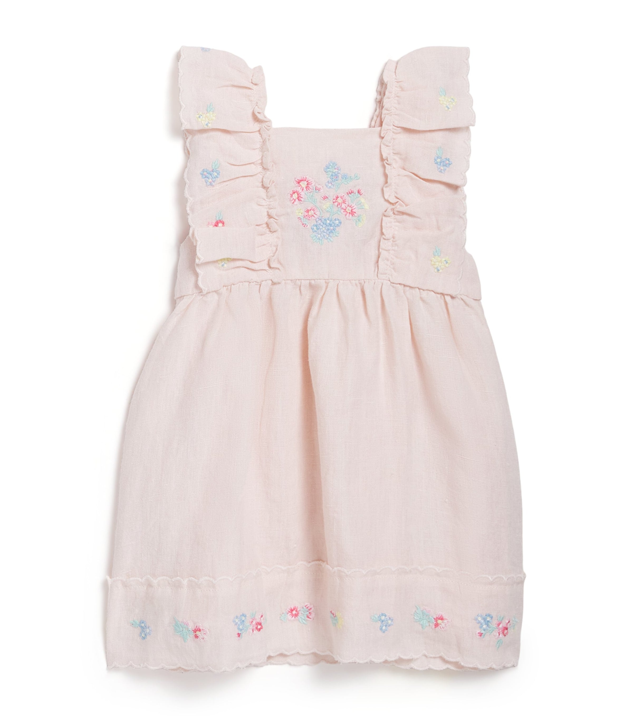 Tartine et Chocolat linen embroidered floral dress for ages 3 months to 4 years (British brand)