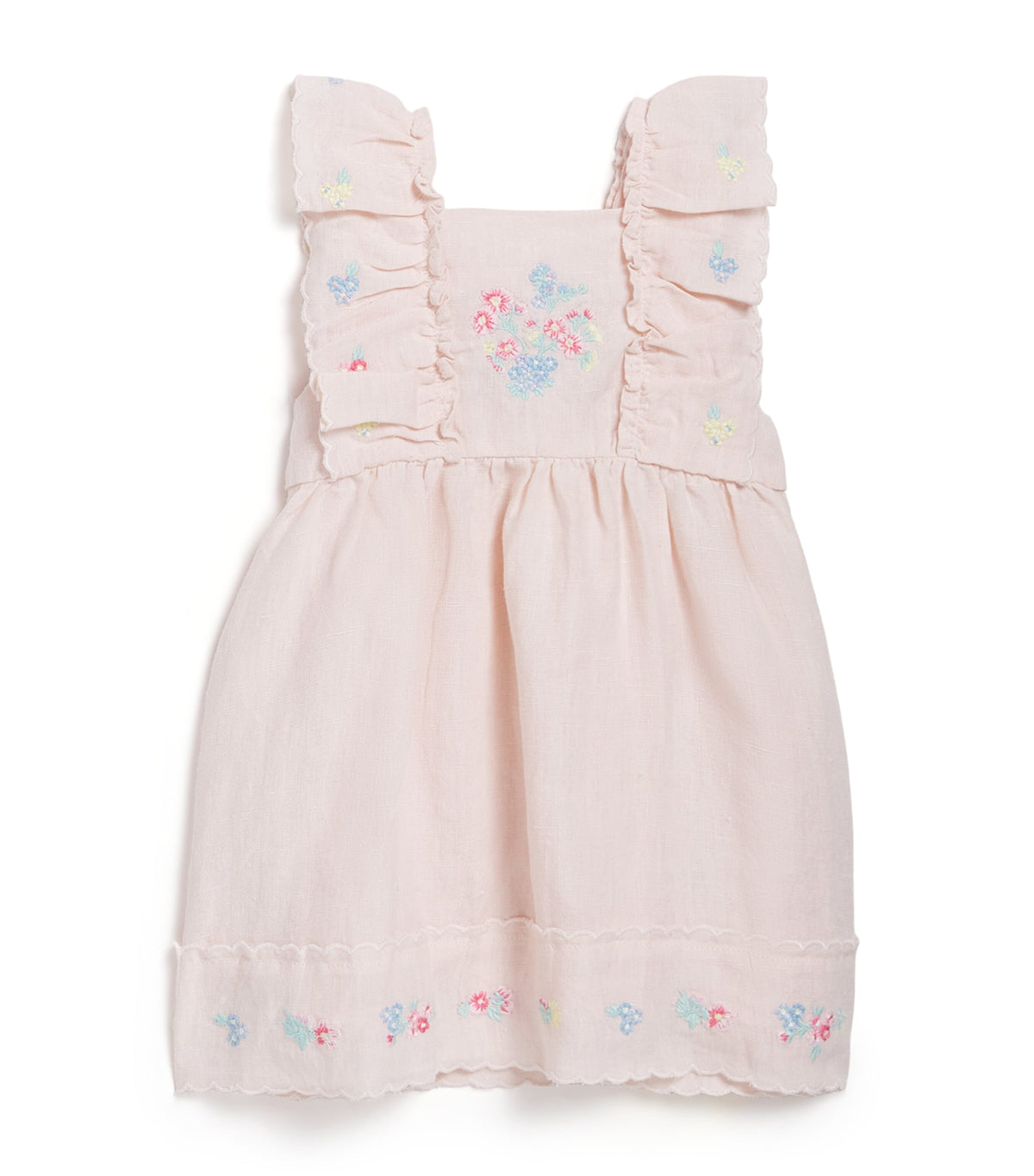 Tartine et Chocolat linen embroidered floral dress for ages 3 months to 4 years (British brand)