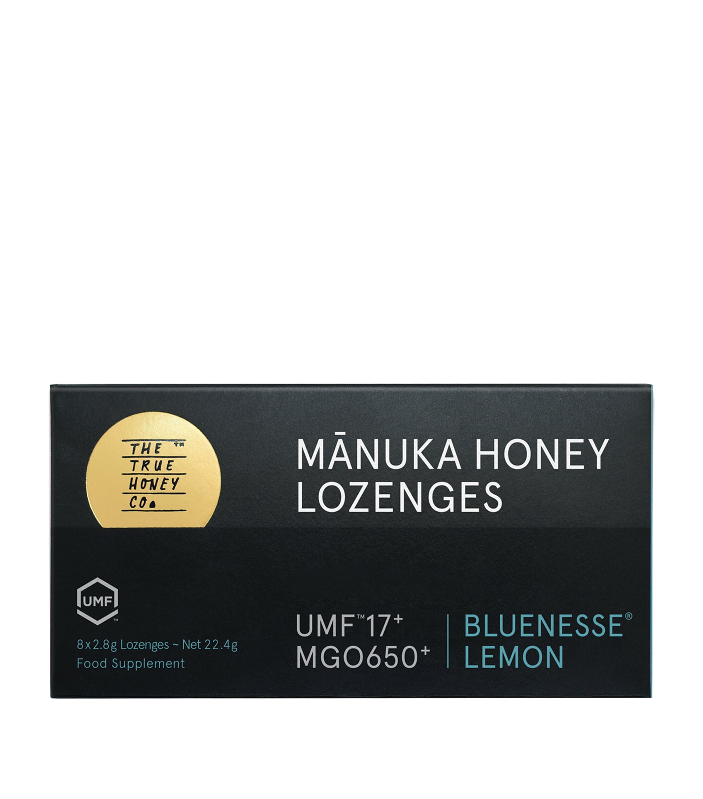 True Honey Co Mnuka Honey Lozenges Bluenesse Lemon 8 capsules (British brand)