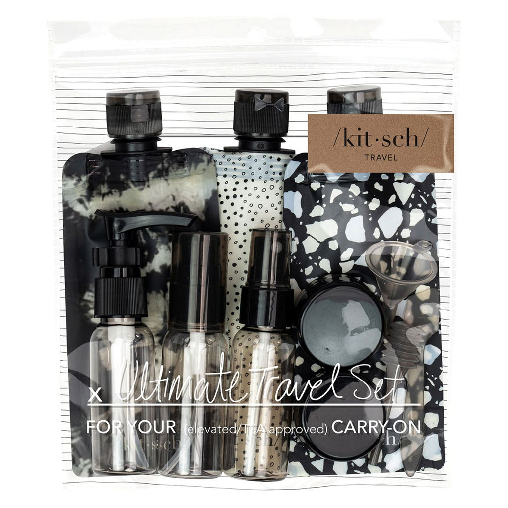 Kitsch 11 Piece Travel Bottle Set - Black