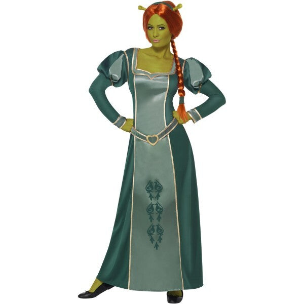 Smiffys Shrek Fiona costume green dress wig headband, UK version
