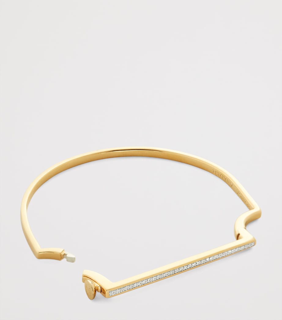 Monica Vinader gold vermeil diamond slim bangle, UK version