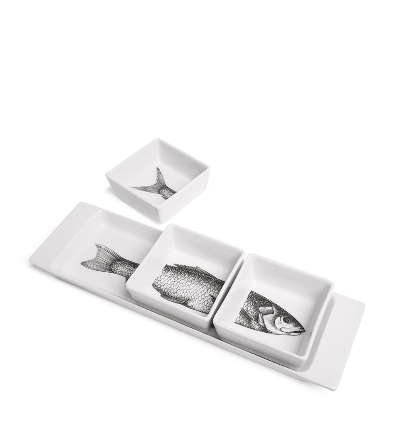 Fornasetti Porcelian Grande Pesci appetizer set - British product