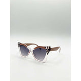 SVNX oversized cat-eye sunglasses in nude, UK version