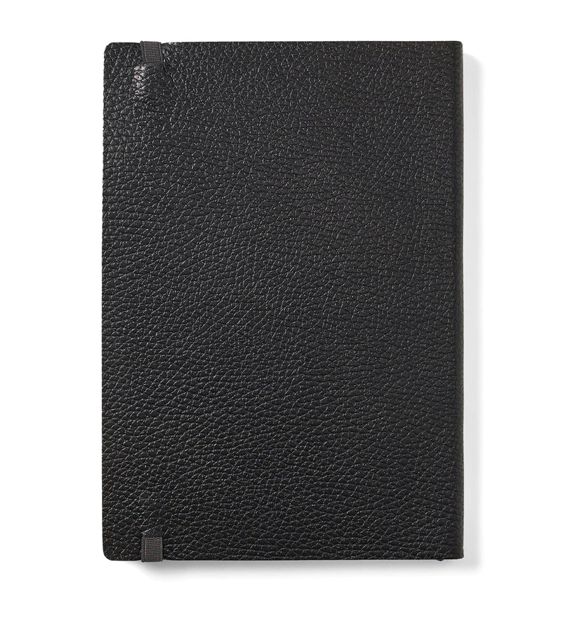 Aspinal Of London grained leather bound A5 notebook - British product