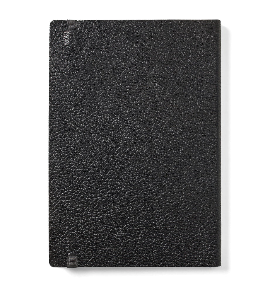 Aspinal Of London grained leather bound A5 notebook - British product