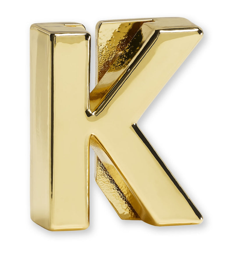 Moleskine gold-plated K notebook charm, imported from the UK