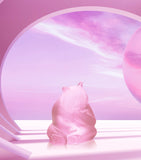 Lalique rose nebula panda crystal sculpture, UK version