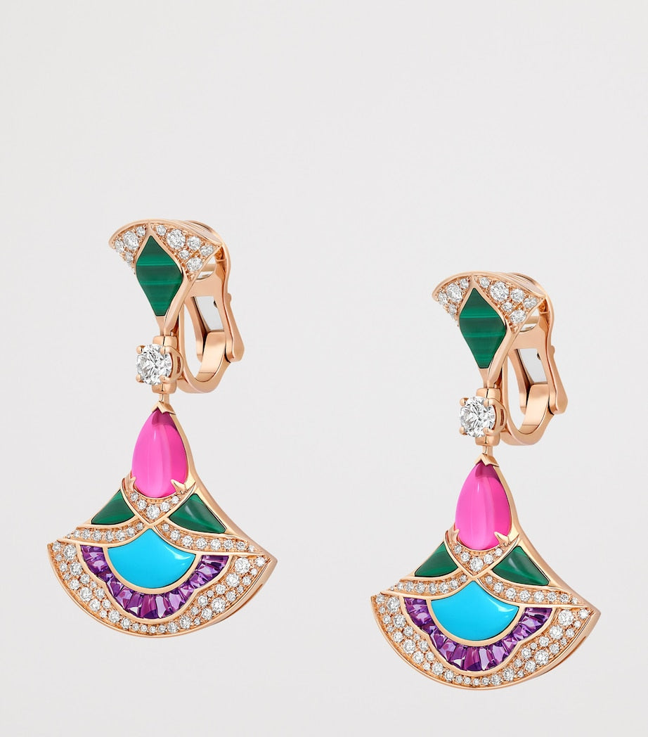 Bvlgari Divas Dream drop earrings rose gold (British brand)