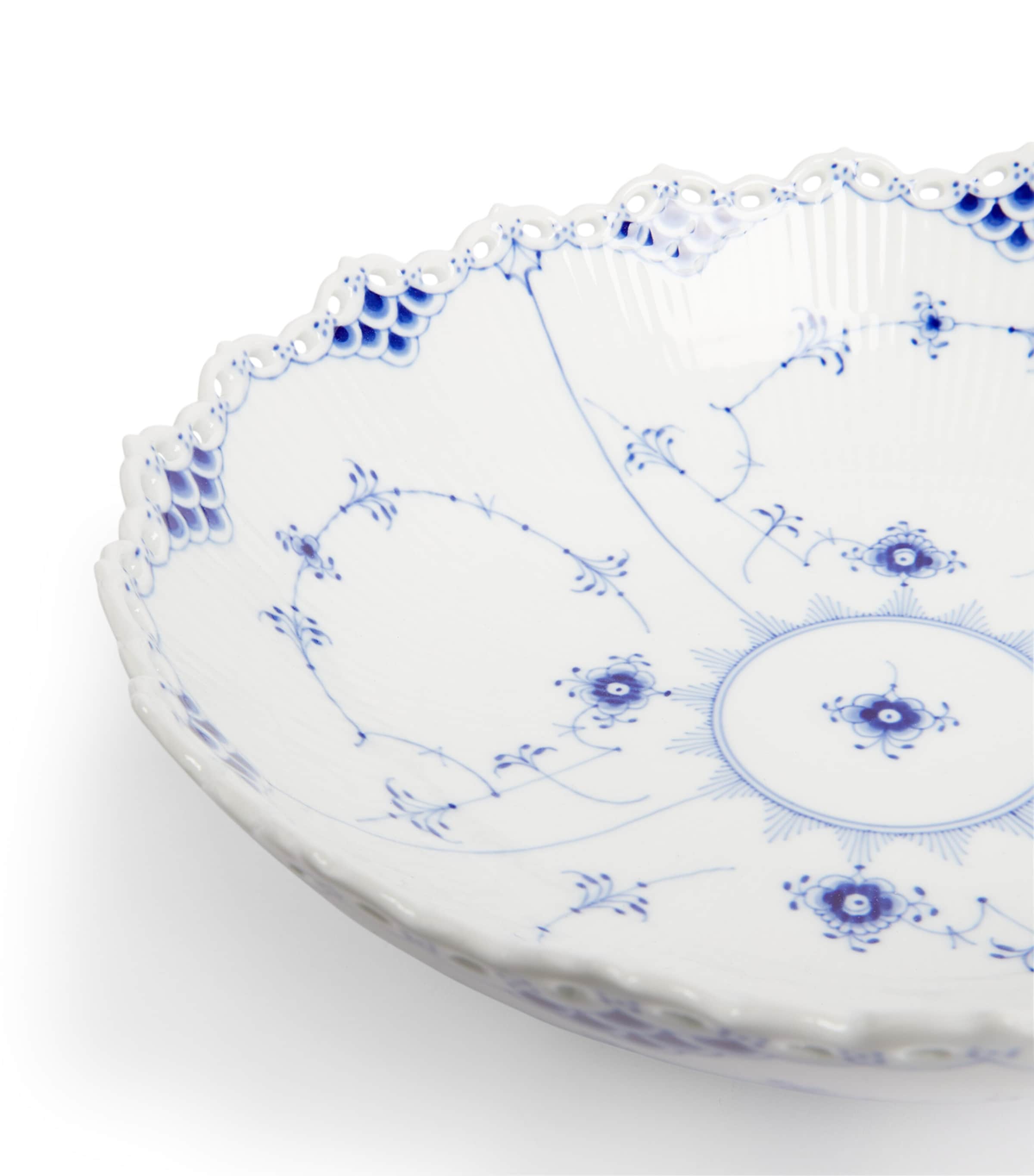 Royal Copenhagen Blue Fluted Full Lace bowl 28cm, imported from the UK
