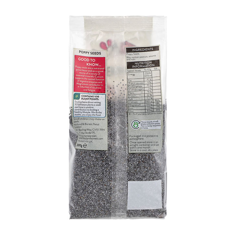 Holland & Barrett Poppy Seeds 200g, UK version
