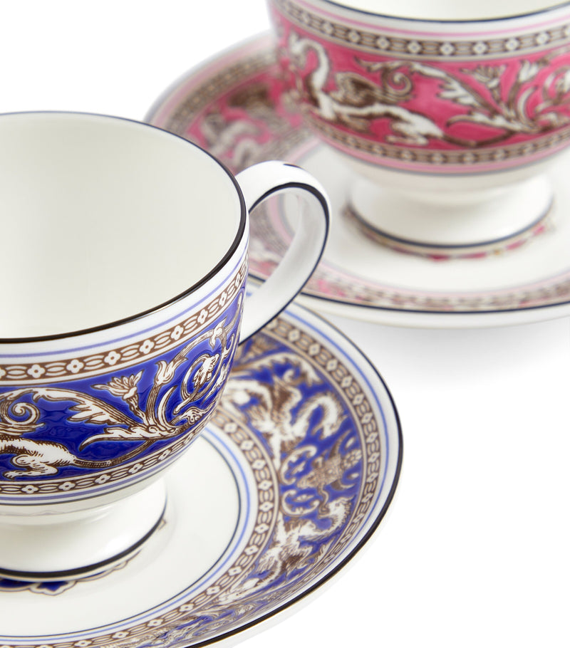 Wedgwood Florentine teacup and saucer set of 2 (British brand)