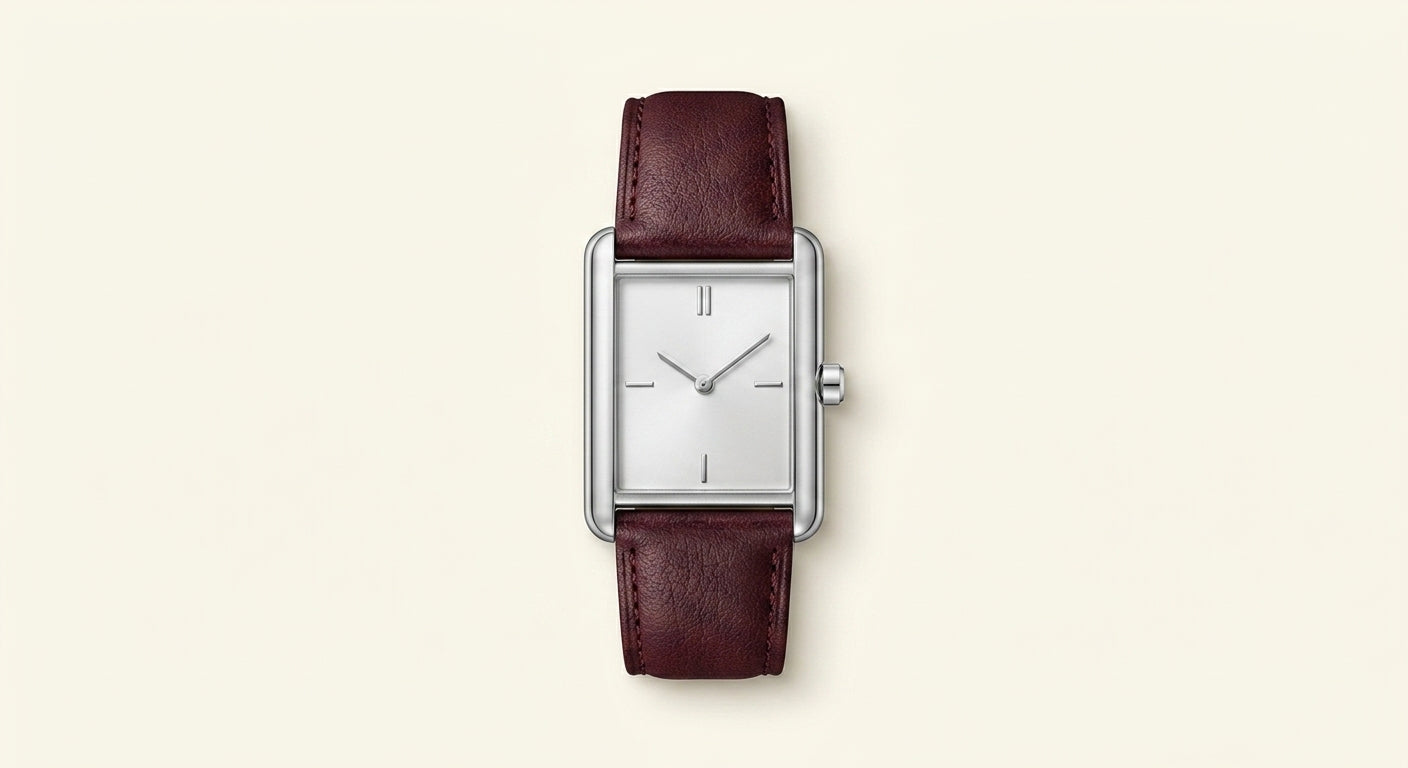 Cartier Tank Americaine small rose-gold watch with leather strap (British brand)