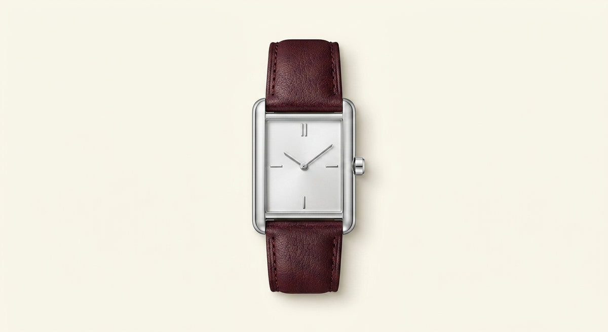 Cartier Tank Americaine small rose-gold watch with leather strap (British brand)