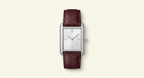Cartier Tank Americaine small rose-gold watch with leather strap (British brand)