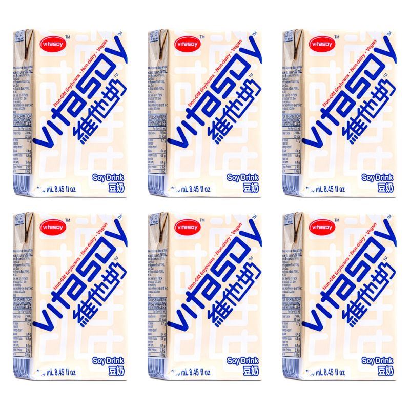 Vitasoy soy milk drink 6 pack cartons (British brand)