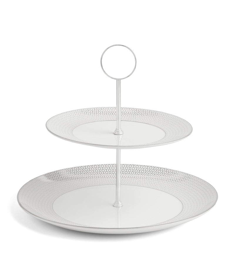 Wedgwood Gio Platinum 2-Tier cake stand (British brand)