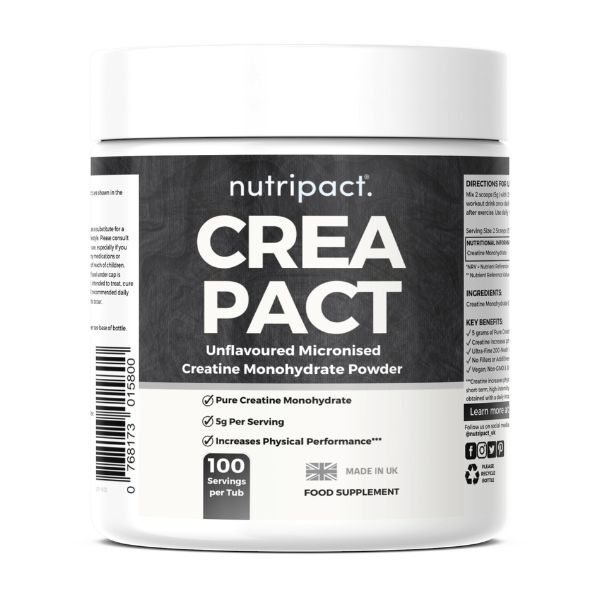 Nutripact creatine monohydrate powder unflavoured 500g (British brand)