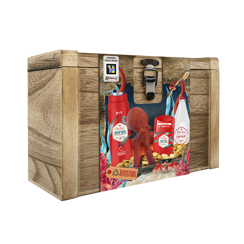 Old Spice Treasure Chest gift set with deodorant shower gel aftershave - British product