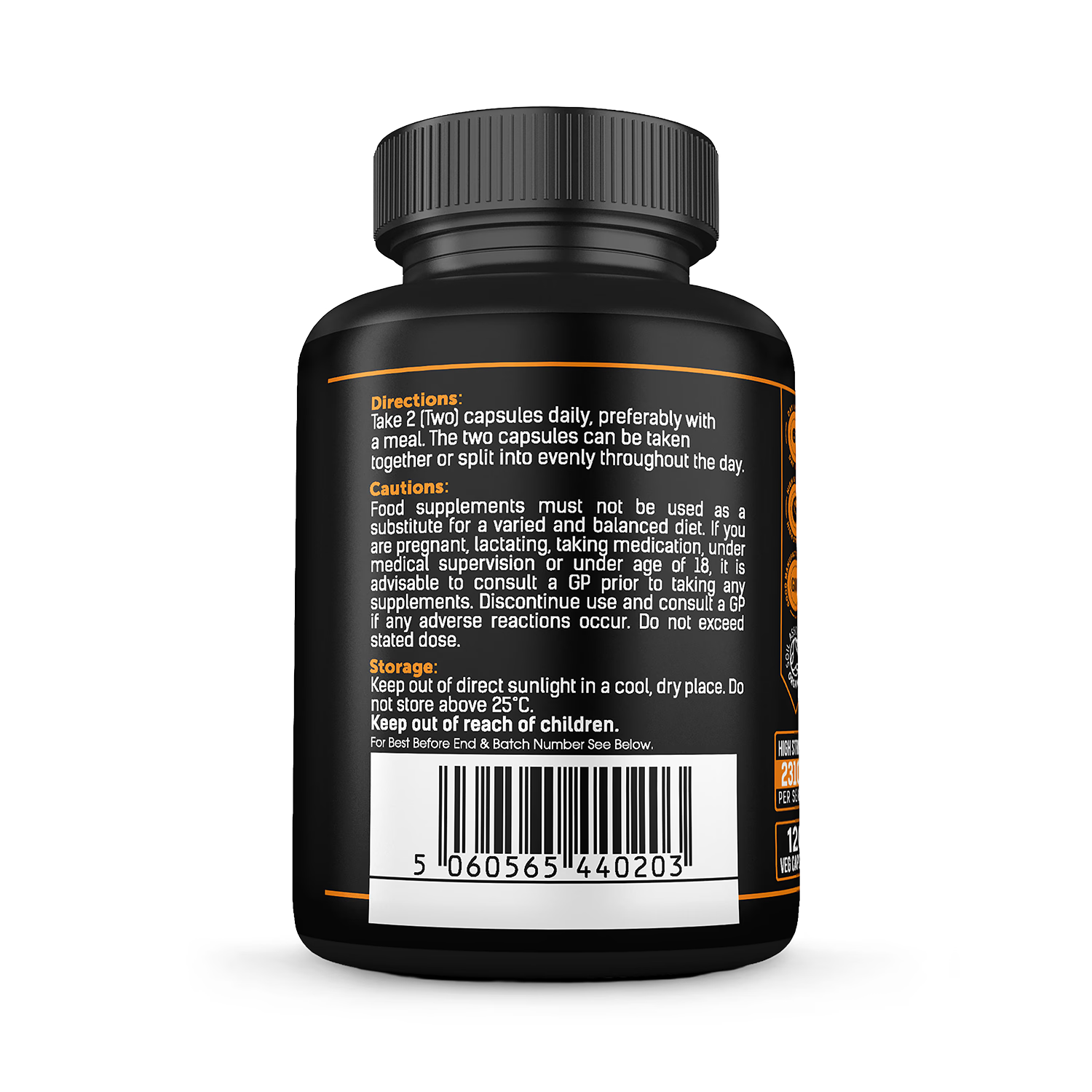 Organic Ashwagandha supplement with KSM-66 and Turmeric capsules, UK version