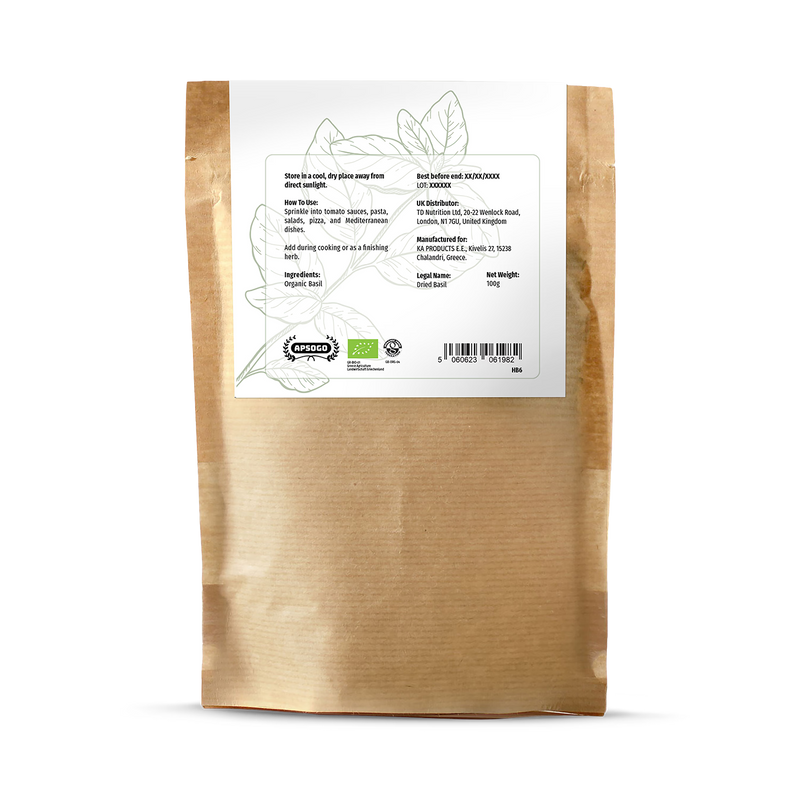 APSOGO organic dried basil 100g - British product