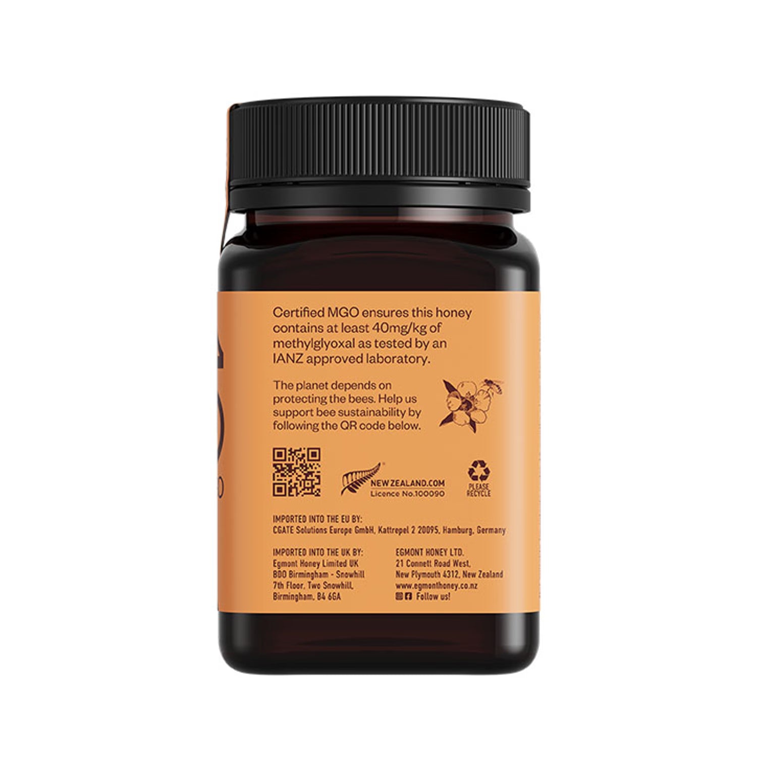 Egmont Manuka honey jar MGO 40+ 500g - British product