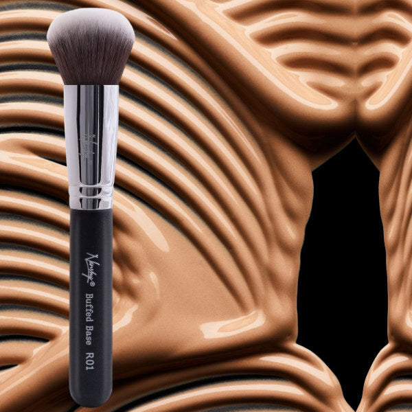 Nanshy Buffed Base Round Kabuki Foundation Brush (Black)