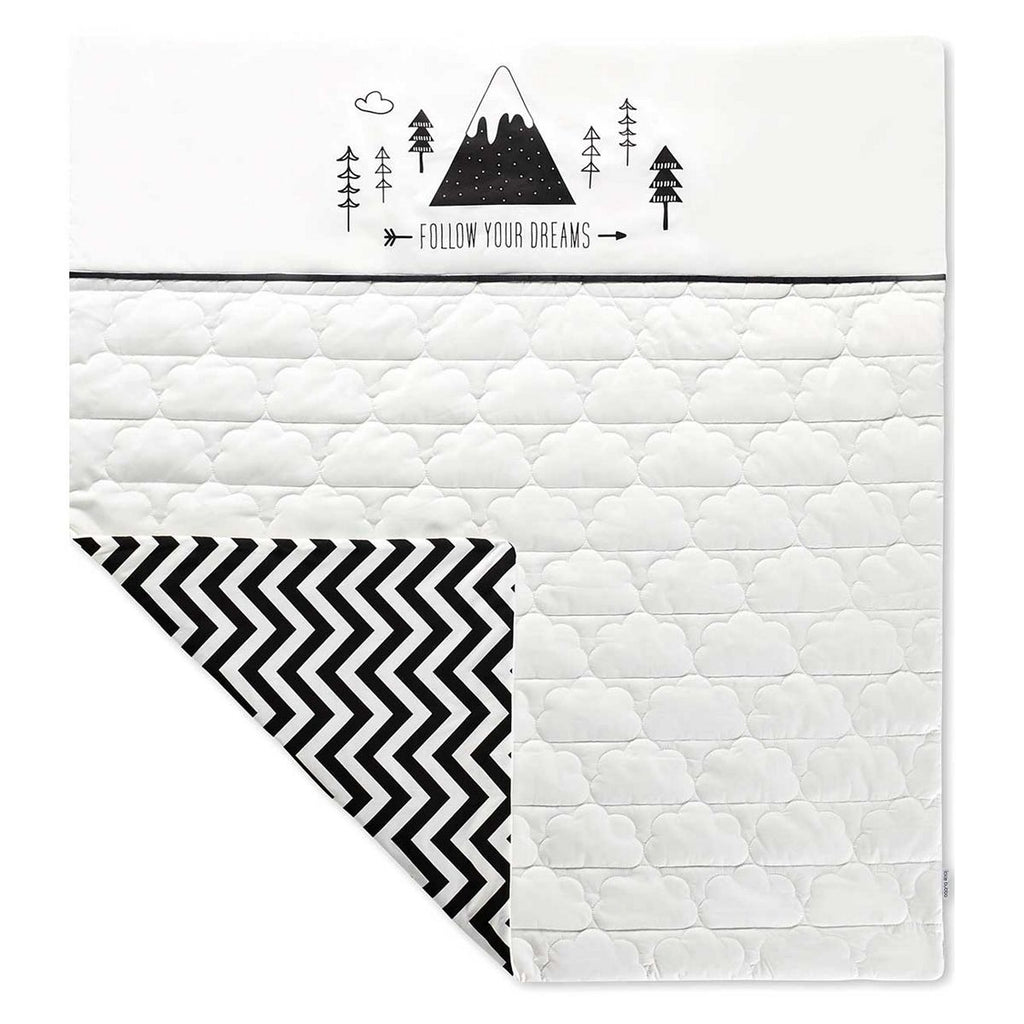 Ickle Bubba Cot Quilt Mono Mountains