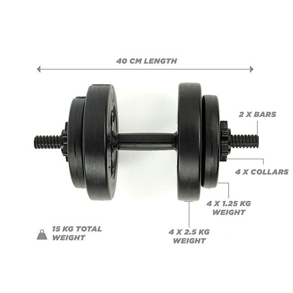Phoenix Fitness adjustable dumbbells 15kg weight set - British product