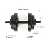 Phoenix Fitness adjustable dumbbells 15kg weight set - British product