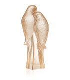 Lalique crystal sculpture two parakeets, UK version