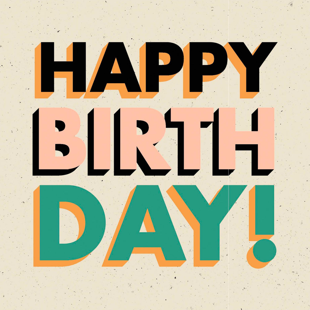 Sainsbury's Happy Birthday Card Big Neon Letters Greeting Card