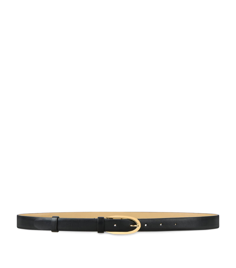 Givenchy calfskin leather belt with oval buckle, imported from the UK