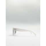 SVNX oversized cat eye sunglasses matte white, UK version