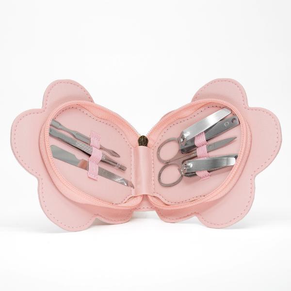 Danielle Creations 7-piece pink flower manicure set, imported from the UK