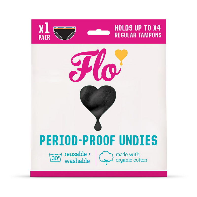 Flo reusable period pants medium flow size medium, imported from the UK