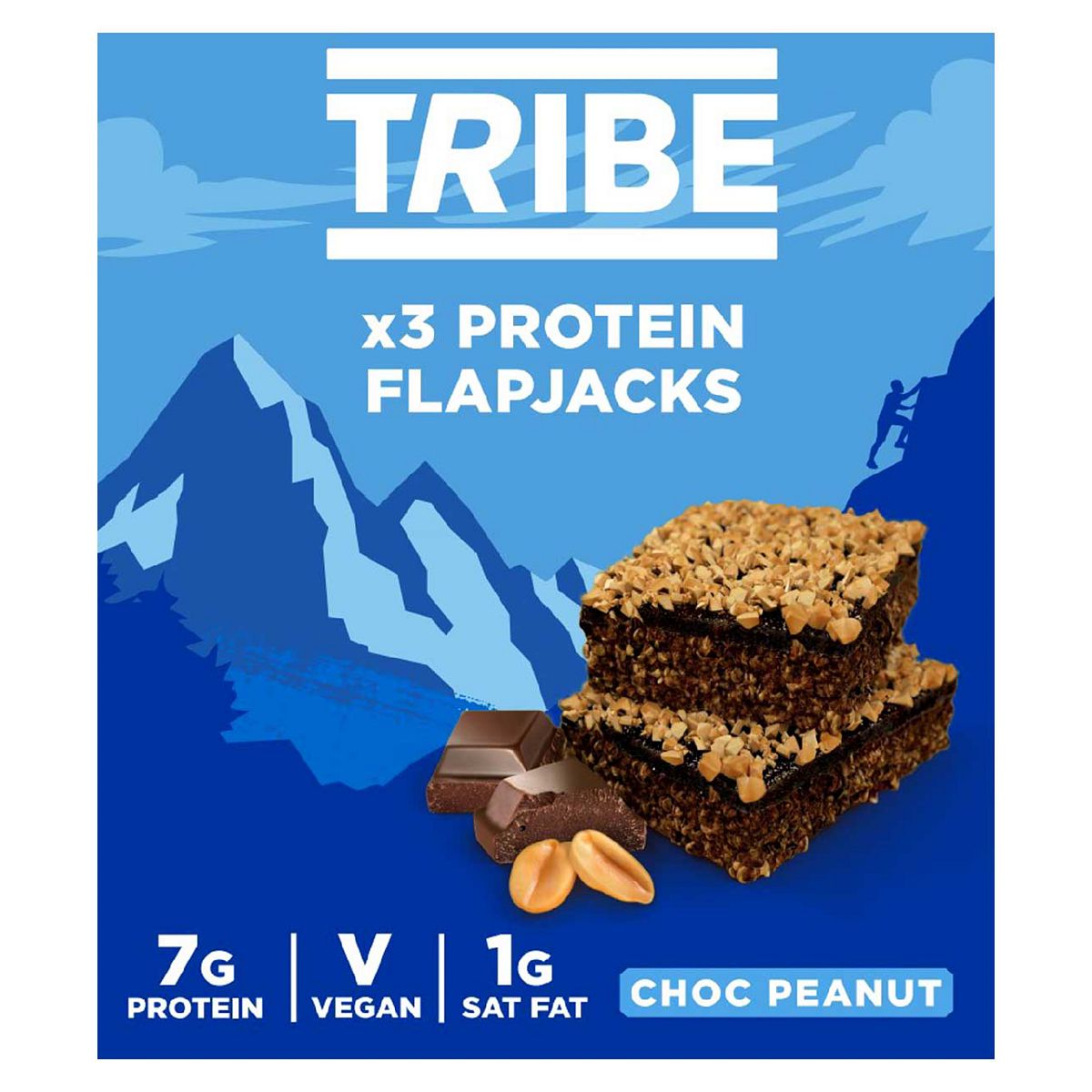 Tribe Plant Protein Flapjack Choc Peanut - 3 x 38g GOODS Boots   