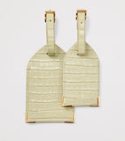 Aspinal of London leather luggage tags set of 2 with gold address cards - British product