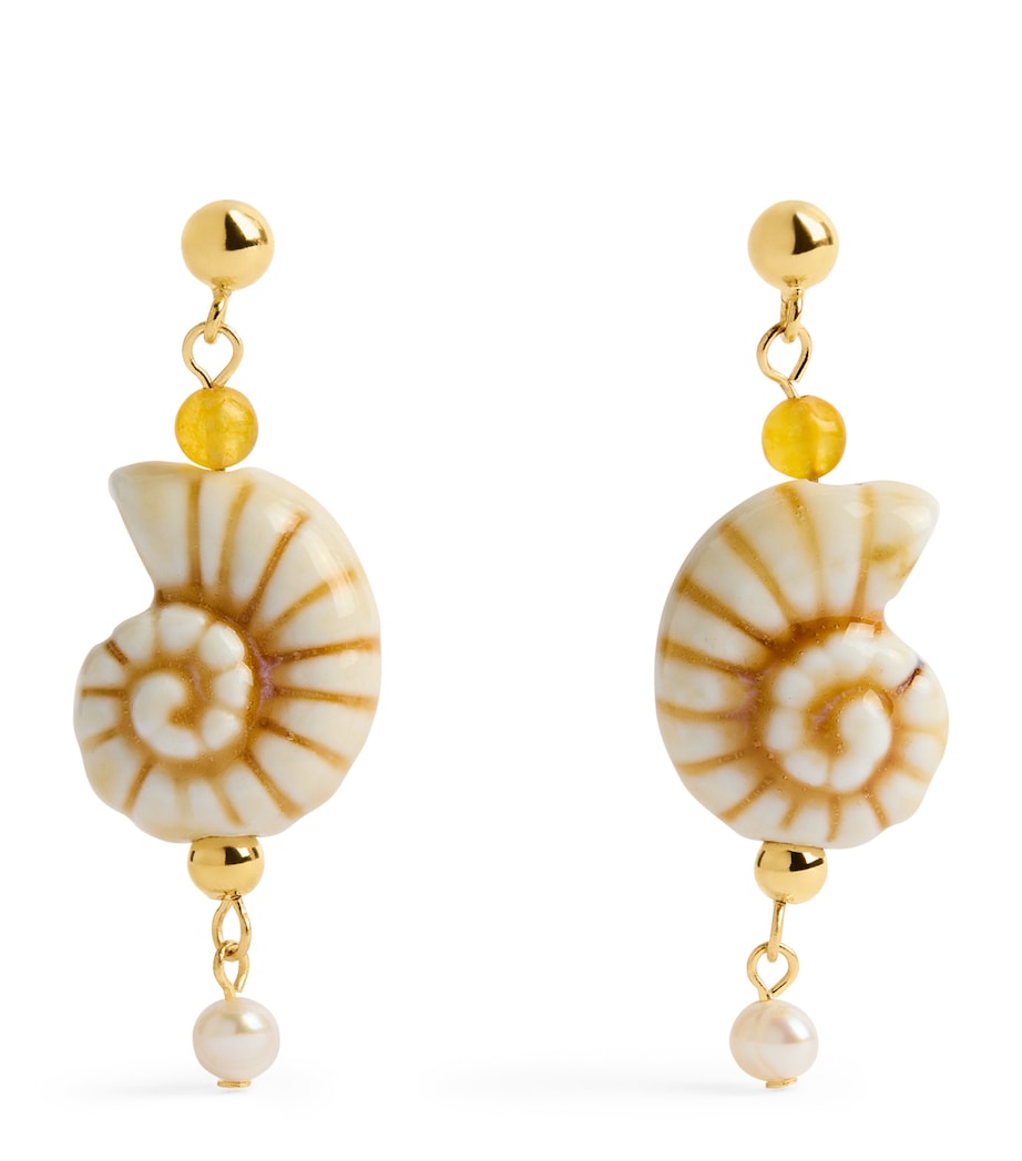 Anni Lu Seaside Earrings gold-plated porcelain shell, imported from the UK