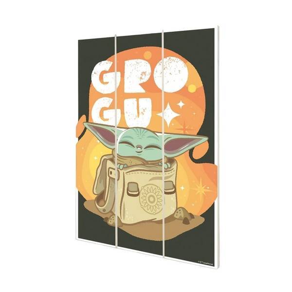 Star Wars Mandalorian Grogu wooden print, UK version