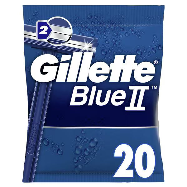 Gillette Blue II Disposable Razors x20, UK version