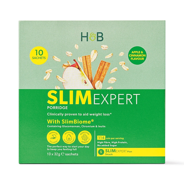 Holland & Barrett SlimExpert Apple Cinnamon Flavour Porridge 10 Sachets GOODS Holland&Barrett   