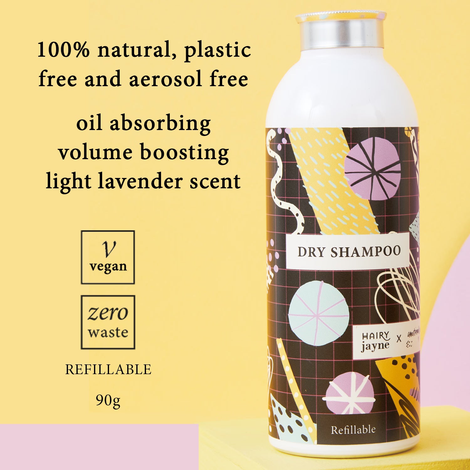 Dry shampoo powder with lavender, imported from the UK