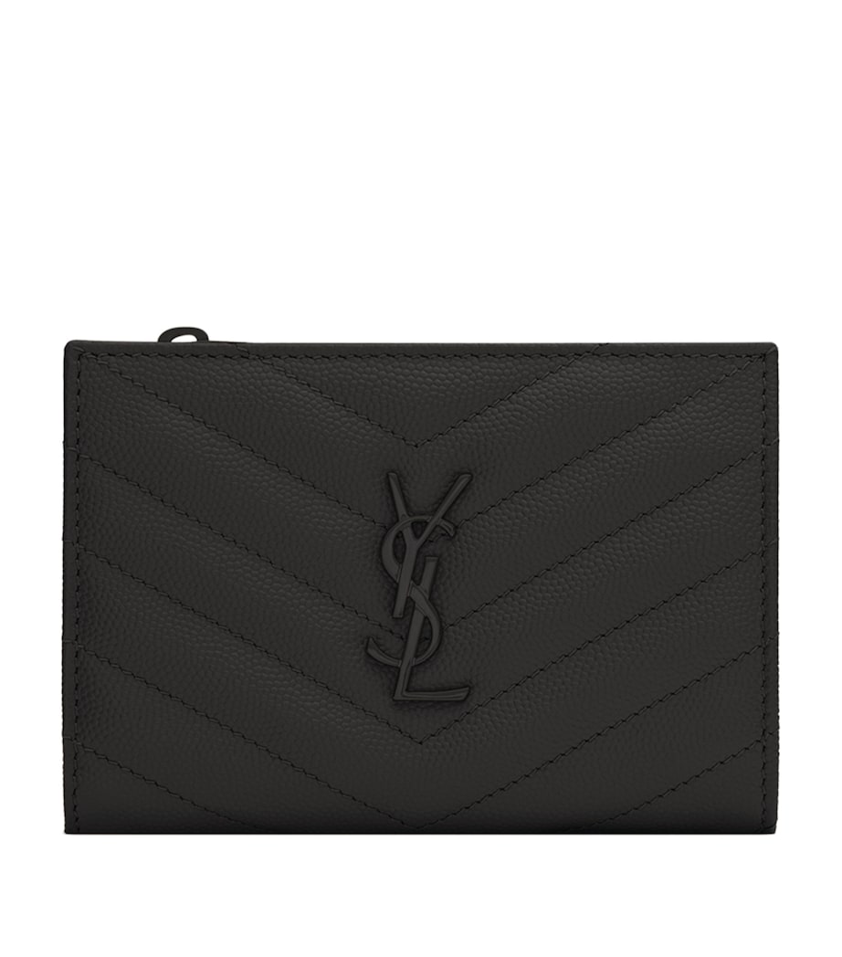Saint Laurent quilted leather bifold pouch, imported from the UK