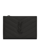 Saint Laurent quilted leather bifold pouch, imported from the UK