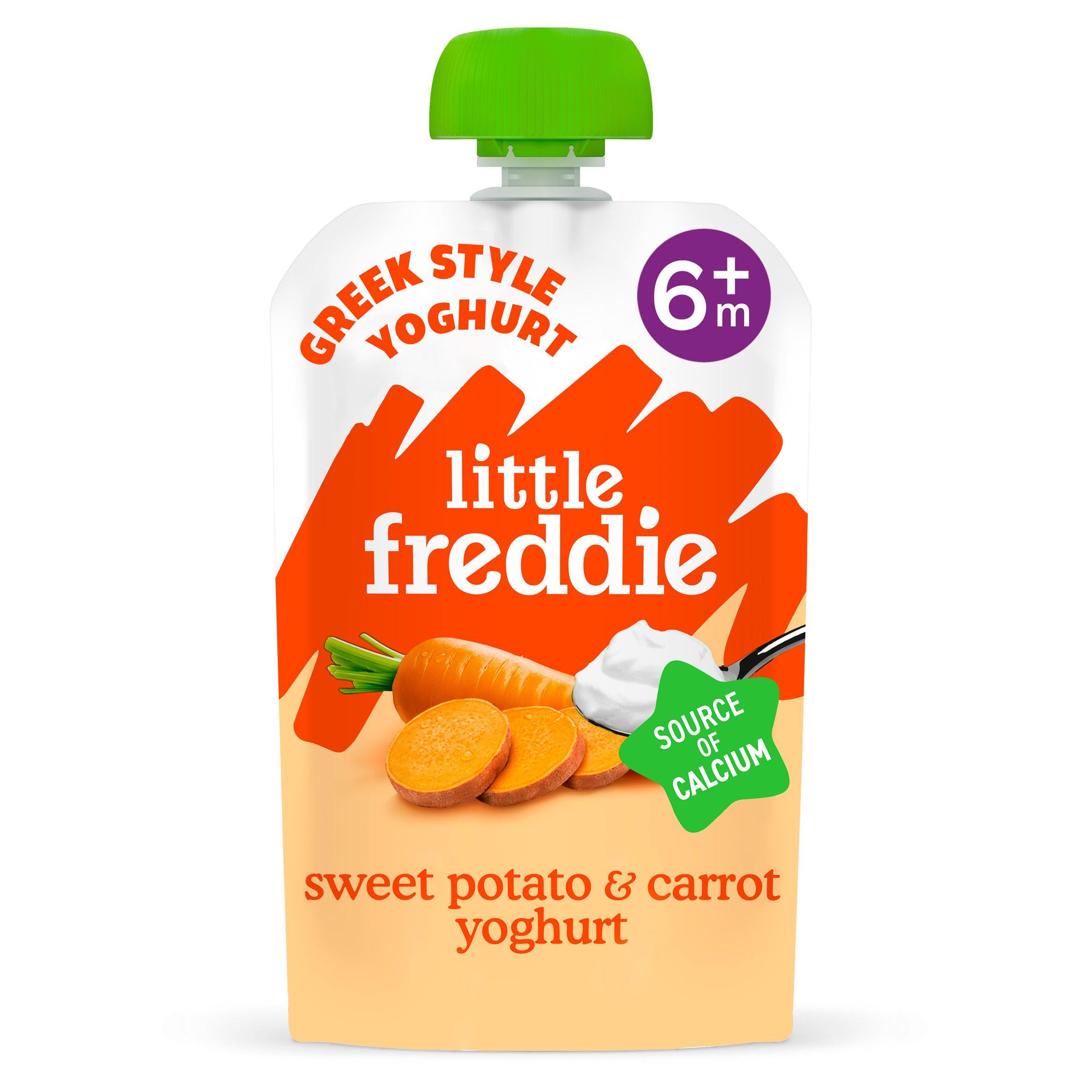 Little Freddie Organic Sweet Potato & Carrot Greek Style Yoghurt 100g baby meals Sainsburys   