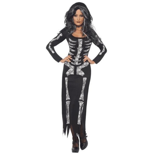 Smiffys skeleton costume tube dress medium UK 12-14 - British product